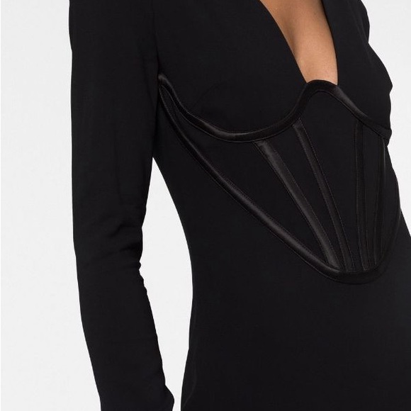 Versace Corset Black Dress Size 4 - Picture 5 of 7